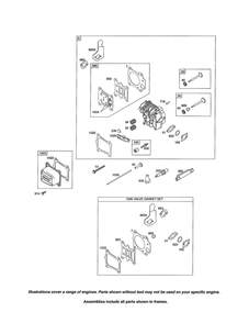 Valve Gasket/Head-Cylinder Diagram and Parts List for 121S00 0005-2415 Briggs and Stratton Engine